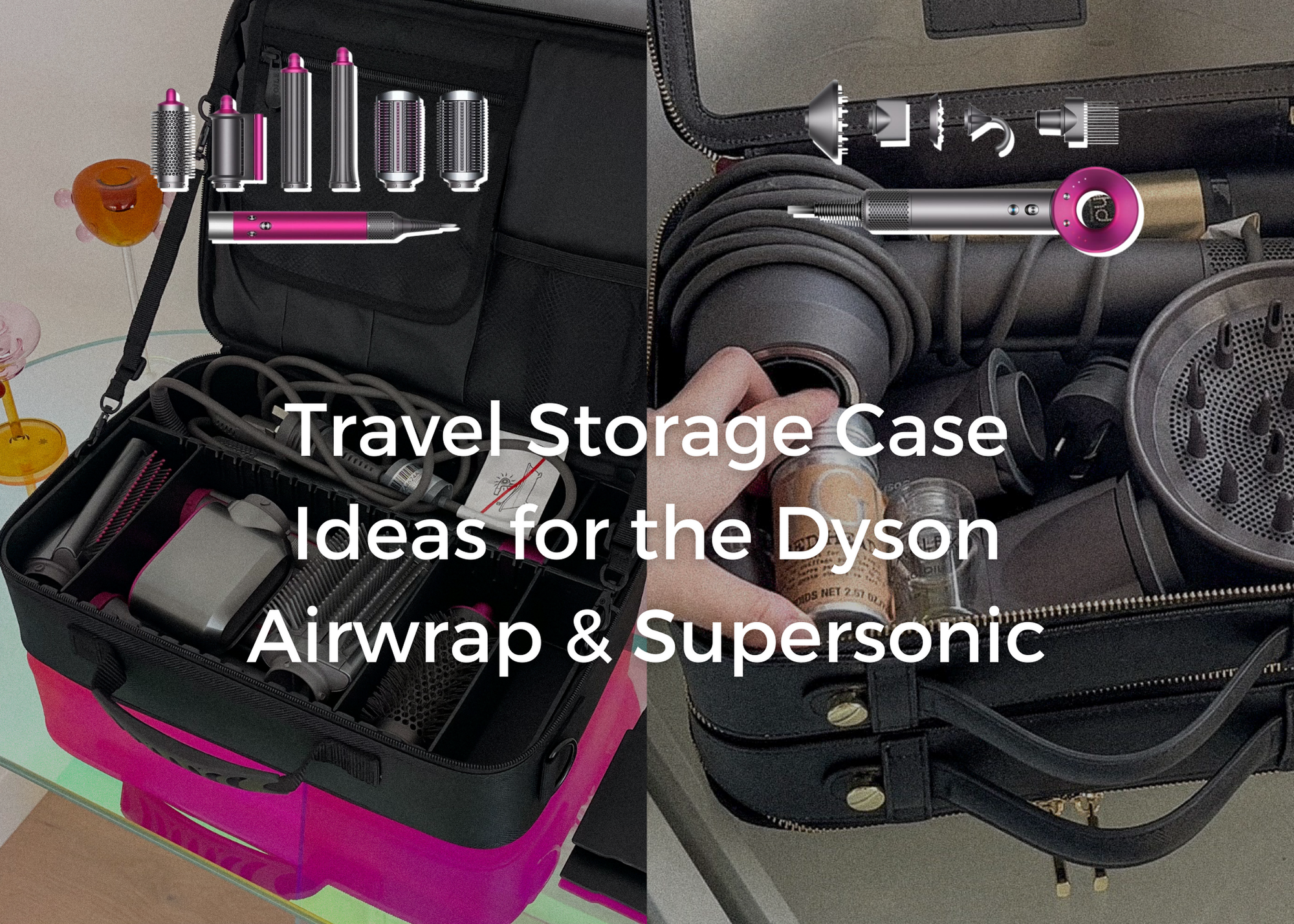 Storage Travel Cases For Dyson Tools Airwrap and Supersonic Hairdryer
